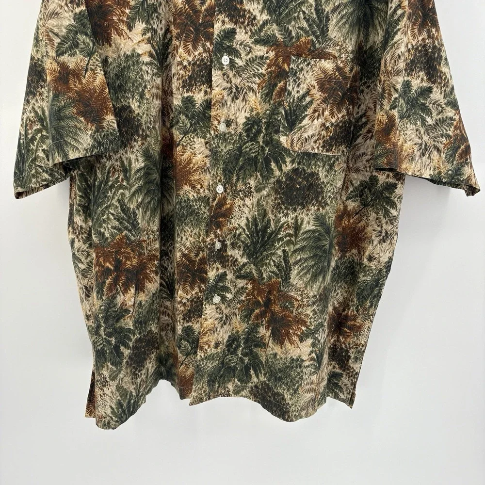 Daniel Cremieux Tropical Short Sleeve Button Shirt Mens 2XL Palm‎ Hawaiian Aloha